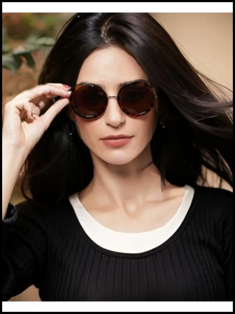 Polarized Retro Round Sunglasses Oversized Vintage UV Protection